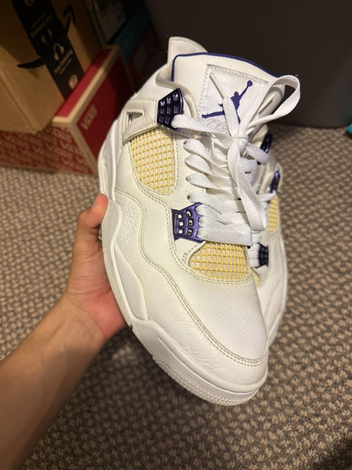 Jordan Brand Jordan 4 Metallic Purple Size US 9.5 / EU 42-43 - 4 Thumbnail
