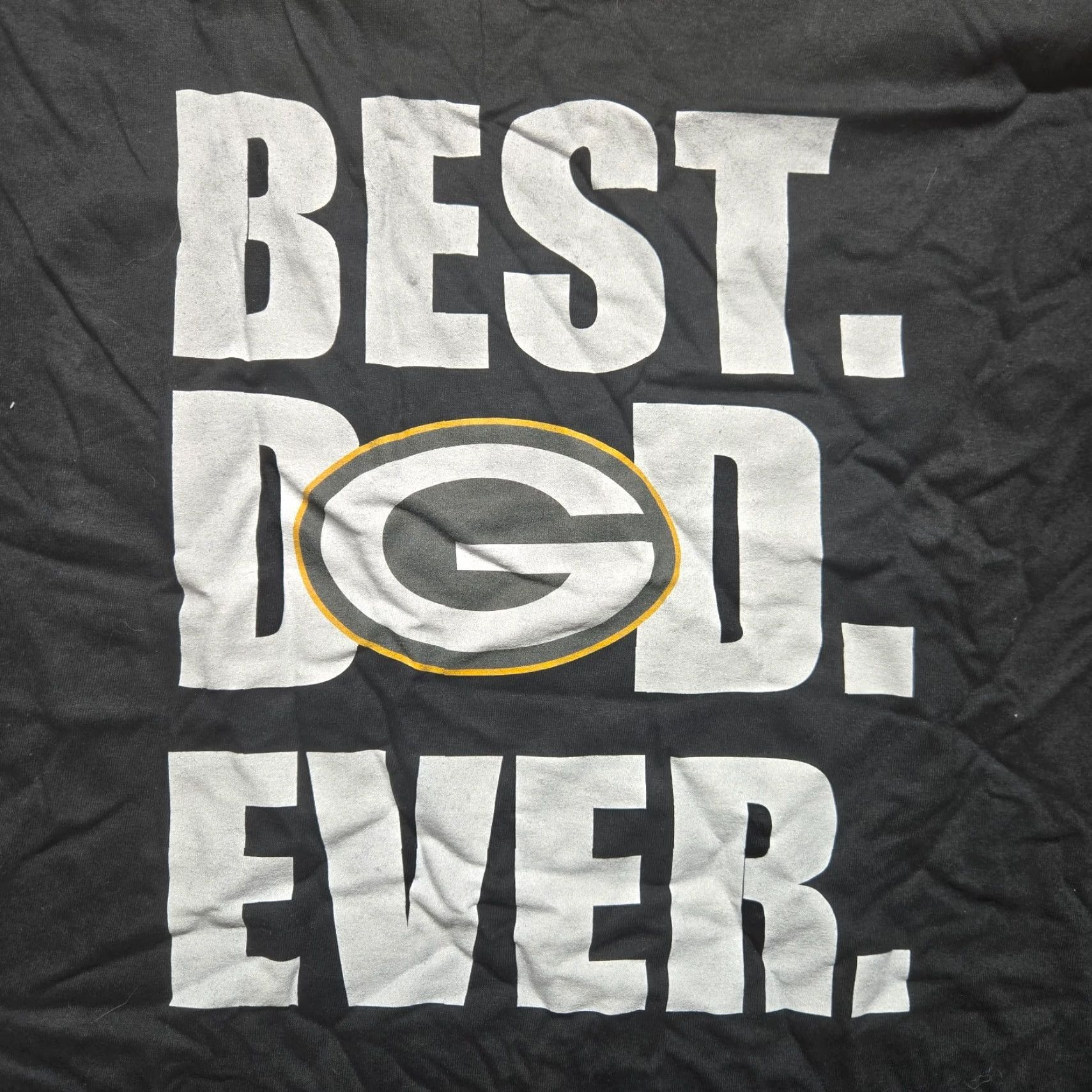 Gildan Best Dad Ever Green Bay Packers Black Tee T-Shirt Short Sleeve Adult Size 2XL Size US XXL / EU 58 / 5 - 2 Thumbnail