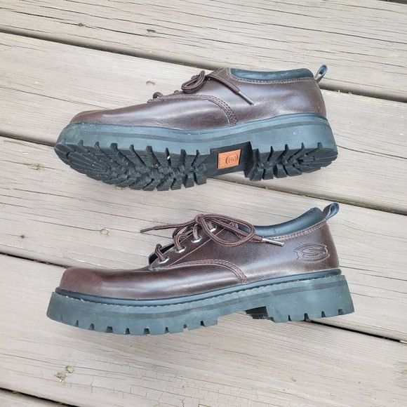 SKECHERS Vintage 90s y2k Skechers Bratz Brown Leather Chunky Heel Oxf Size US 9.5 / EU 42-43 - 3 Thumbnail
