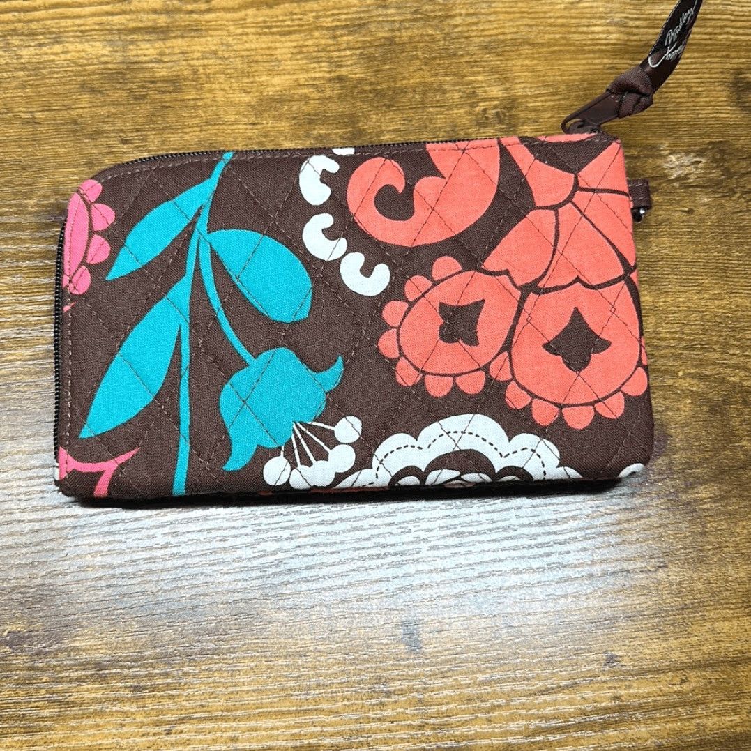 Vera Bradley Vera Bradley Lola Wristlet Clutch Wallet Small Women Brown Blue Multicolor Cotton Wristlet Lola 90s? Size ONE SIZE - 4 Thumbnail