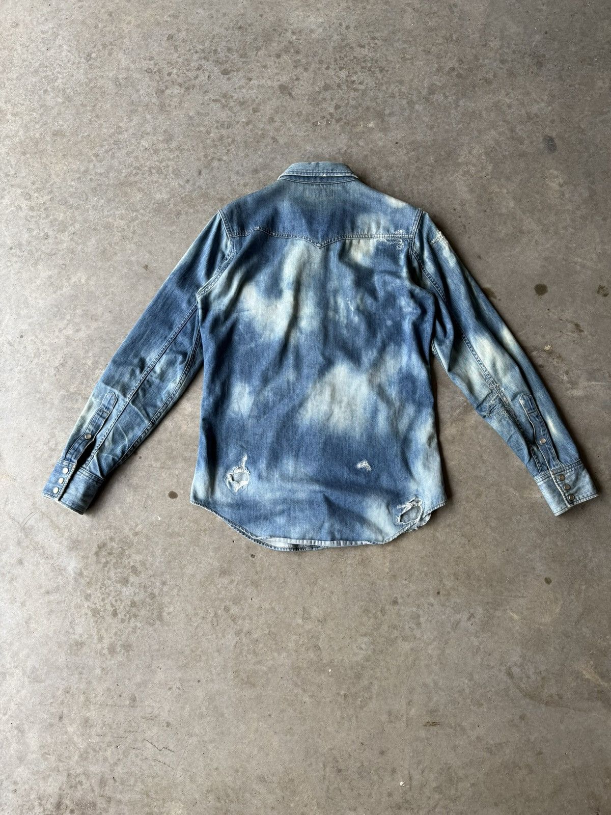 Saint Laurent Paris Saint Laurent Paris SS17 Bleached & Distressed Western Shirt Size US XS / EU 42 / 0 - 10 Thumbnail