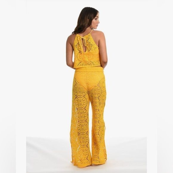 Designer Sunshine 79 crochet swim coverup top Size L / US 10 / IT 46 - 2 Thumbnail