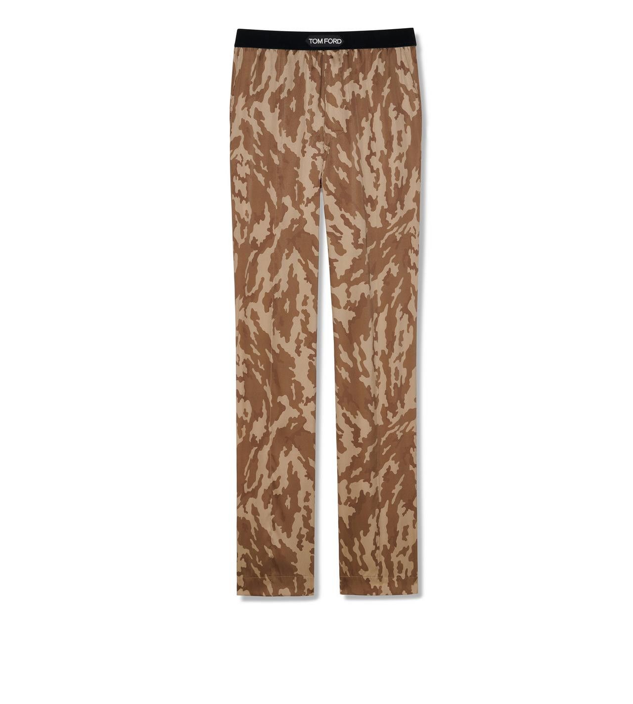 Tom Ford o1w1db10525 T4H20 Silk Pajama Pant in Brown/Beige Size US 32 / EU 48 - 1 Thumbnail