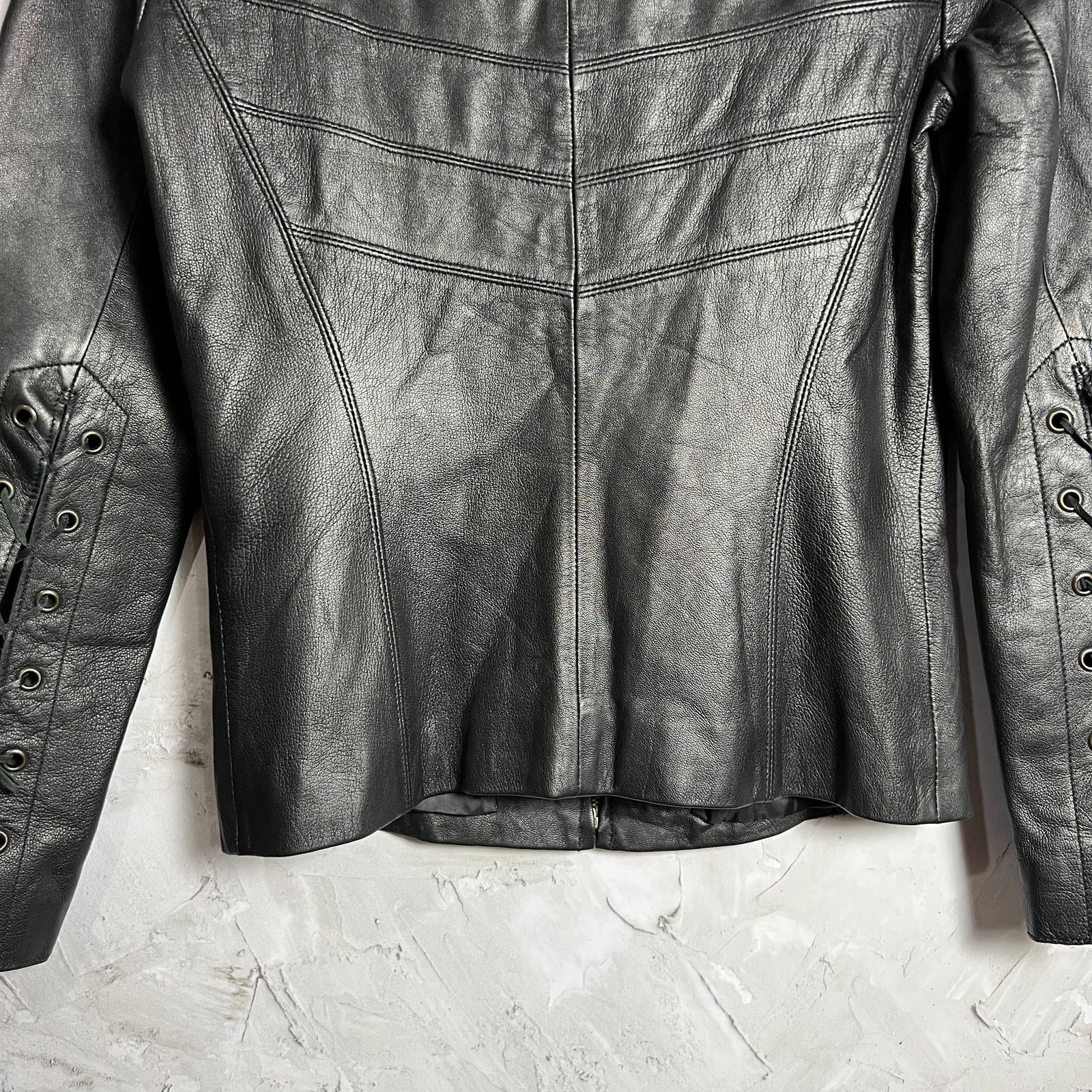 Other Abandon Italian Leather Moto Jacket Black Lace-Up XS Size XS / US 0-2 / IT 36-38 - 12 Thumbnail