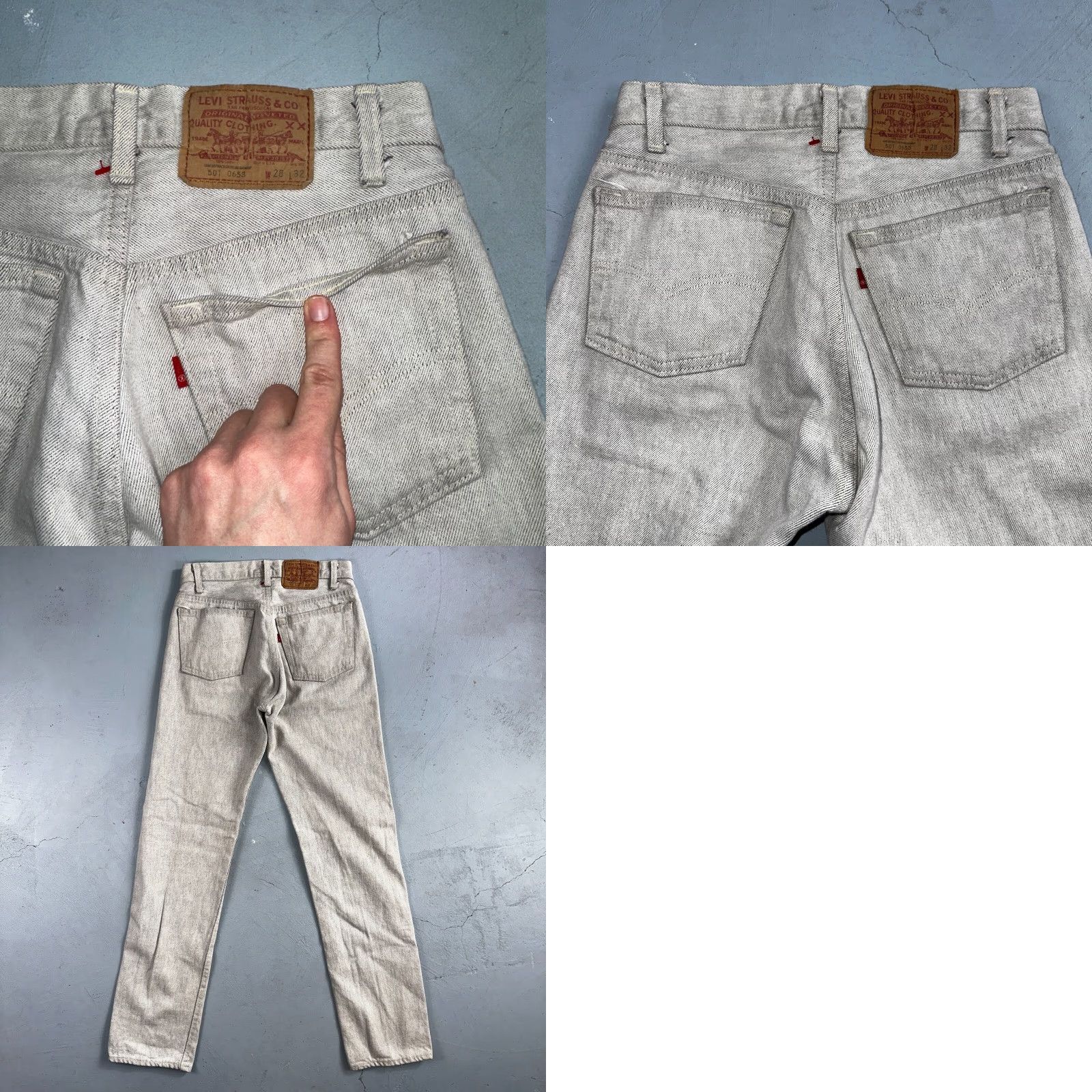 Levi's VINTAGE Levi's 501 Jeans Men 28x32 Gray Light Wash Straight 80s USA 90s Comfort Classic Button Closure Denim Cotton Regular Mid Rise Size US 28 / EU 44 - 10 Thumbnail