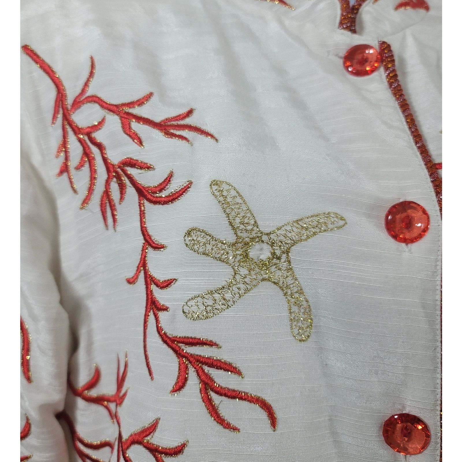 Other VTG Draper's & Damon's White Red Embroidered Jacket XL Size XL / US 12-14 / IT 48-50 - 5 Thumbnail