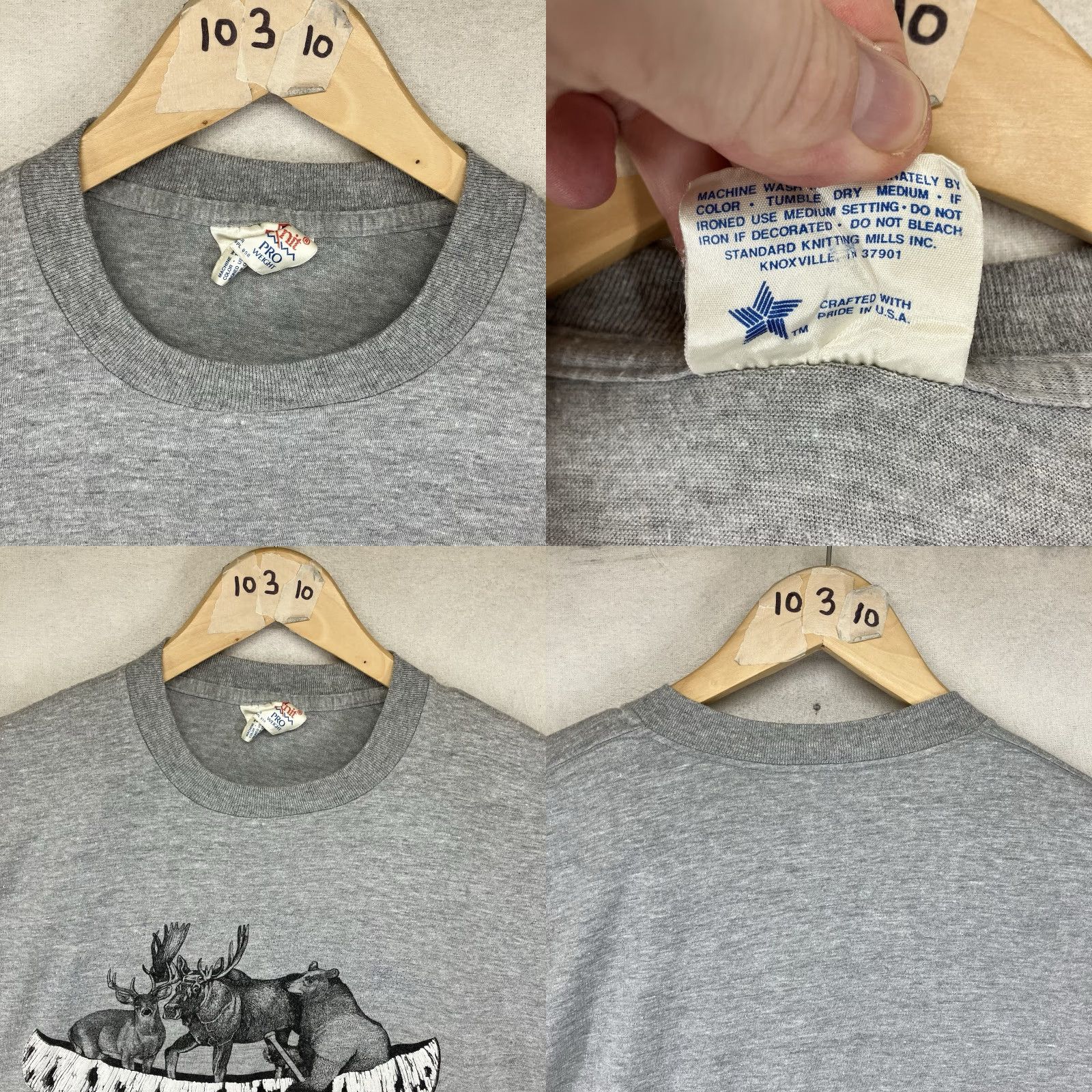 Vintage VINTAGE Healthknit Nature T Shirt Mens XL Gray Crew Neck Short Sleeve 1989 80s Art Size US XL / EU 56 / 4 - 9 Thumbnail
