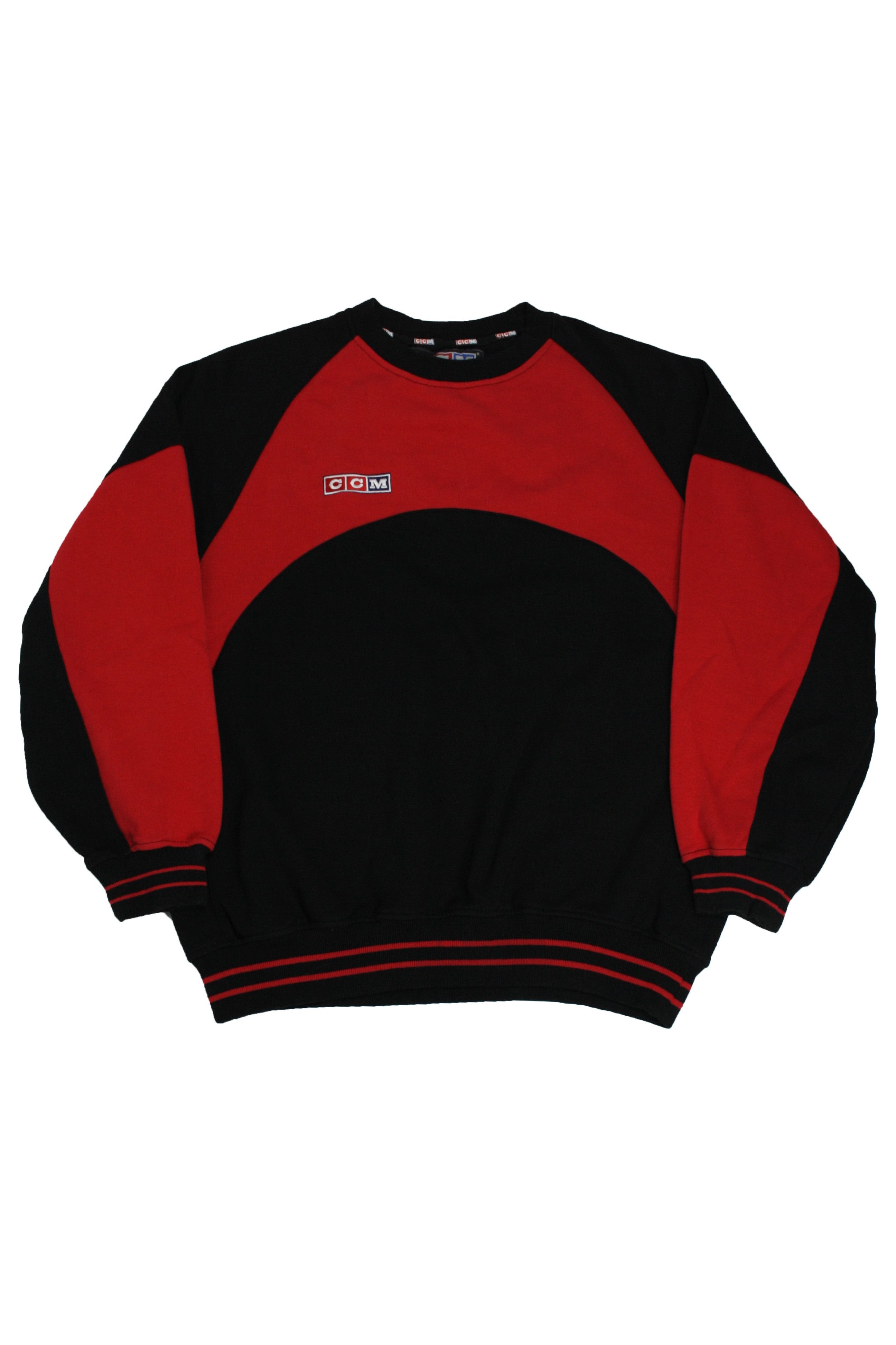 Ccm × NHL × Vintage CCM 90s Vintage Two Tone Hockey Fleece Lined Sweatshirt Size US L / EU 52-54 / 3 - 1 Thumbnail