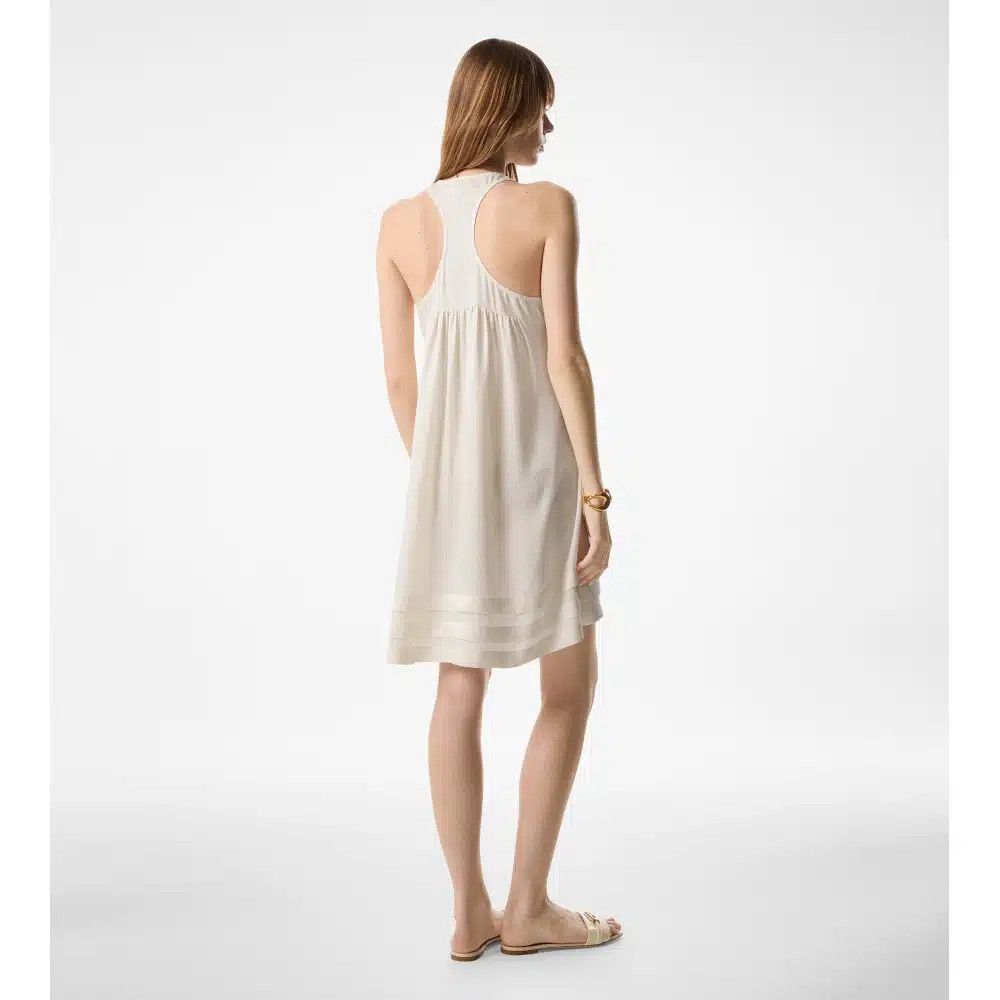 Tom Ford o1loc1c0725 AB3385 Racerback A-Line Dress in Off White Size XS / US 0-2 / IT 36-38 - 3 Thumbnail