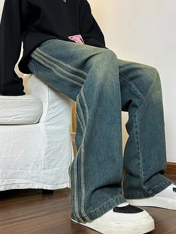 Japanese Brand × Jean Retro loose straight leg wide leg jeans Size US 32 / EU 48 - 3 Thumbnail