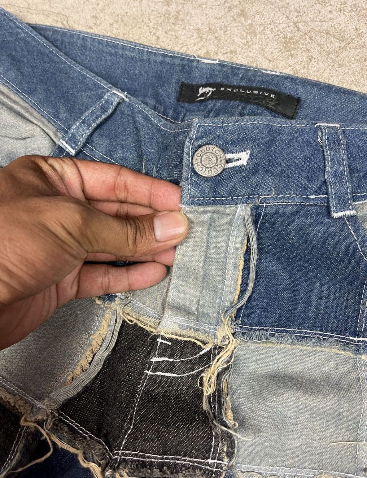 Japanese Brand Exclusive Clutch Japan Puzzle Patchwork Flare Jeans Size 30" / US 8 / IT 44 - 4 Thumbnail
