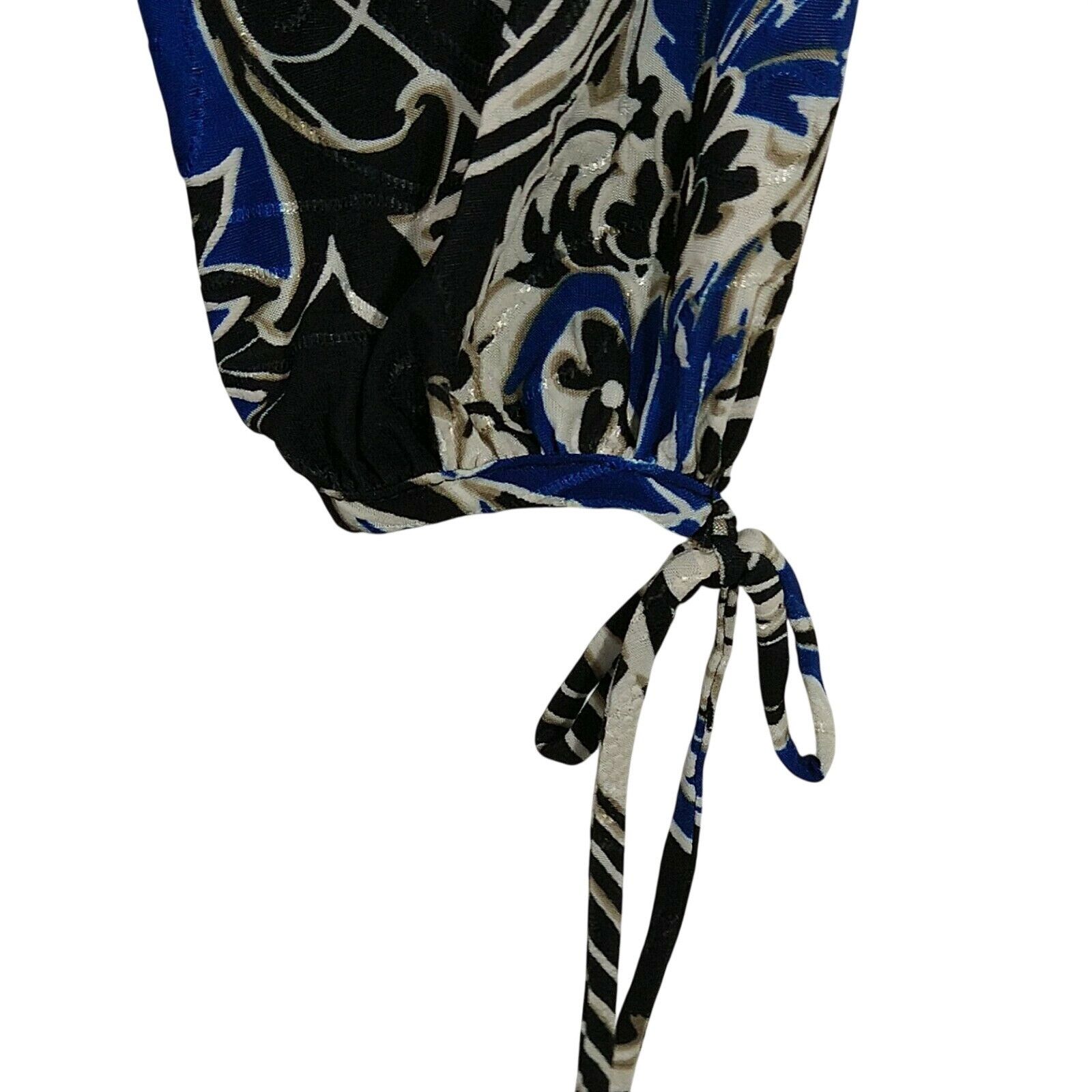 Other Cato Tunic Top Shirt V-neck Women Size S Blue Black Floral Size S / US 4 / IT 40 - 4 Thumbnail