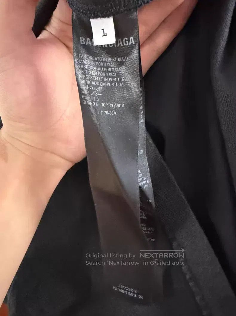 Balenciaga Balenciaga Black Strikethrough Logo Short Sleeve T-Shirt Size US S / EU 44-46 / 1 - 5 Thumbnail