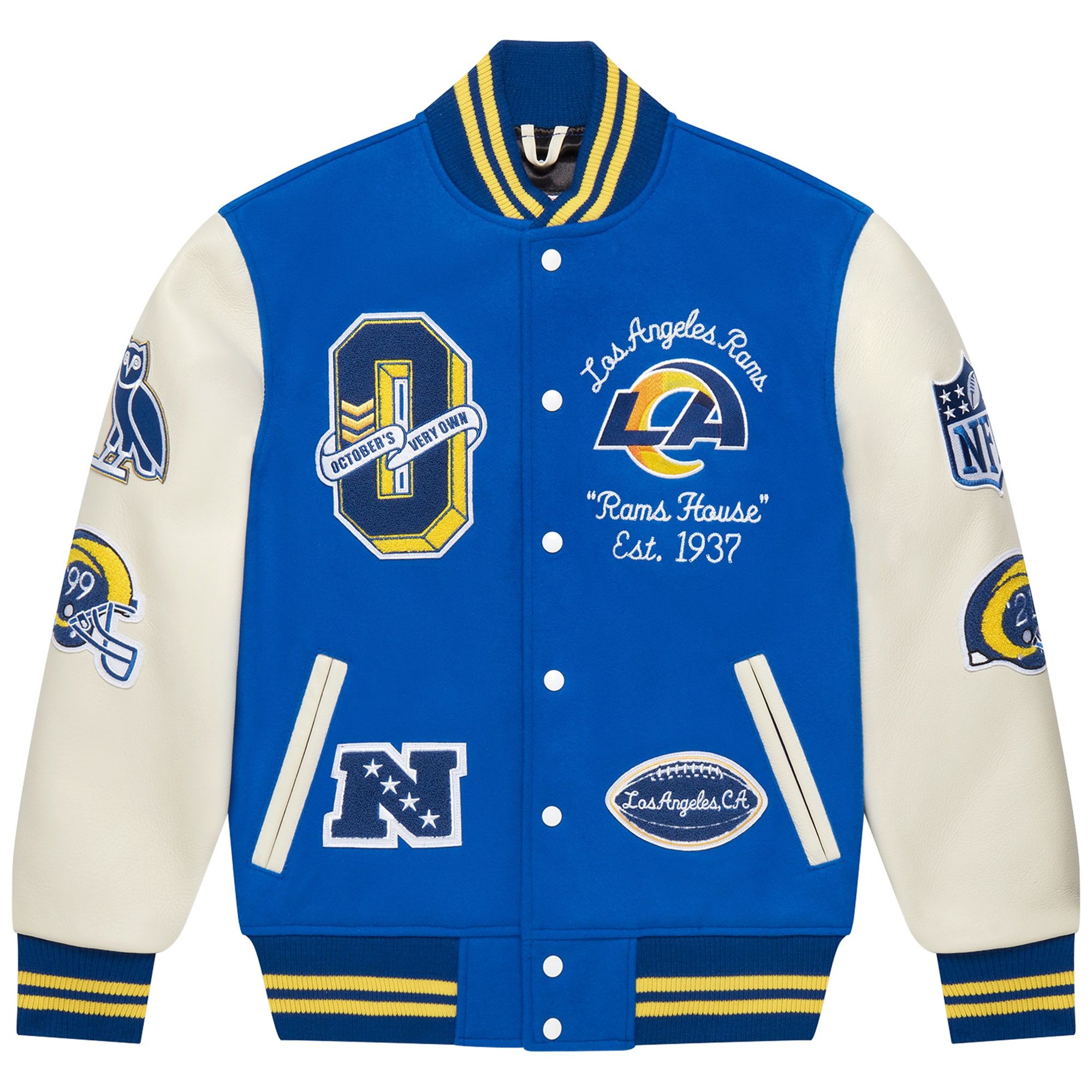 Drake × NFL × October's Very Own OVO X NFL - LA RAMS Varsity Jacket size Medium Size US M / EU 48-50 / 2 - 2 Thumbnail