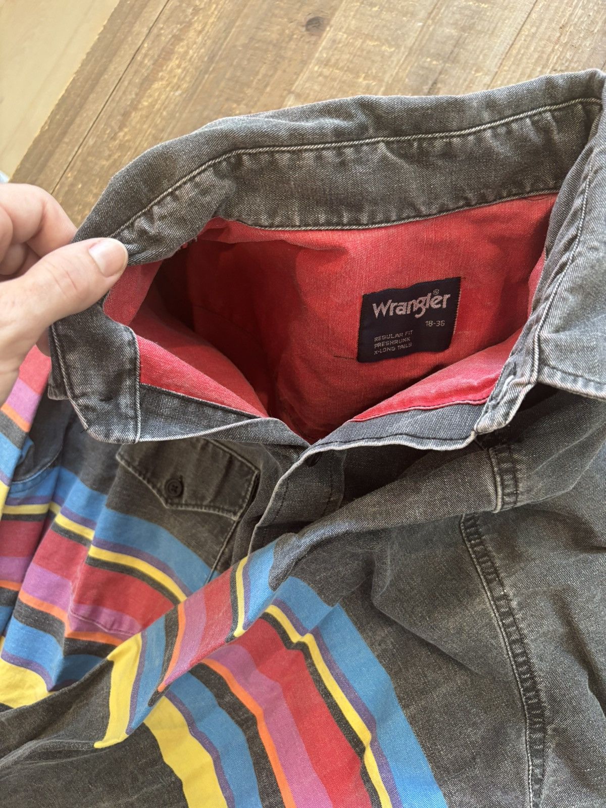 Wrangler Vintage Wrangler Long Sleeve Size US XL / EU 56 / 4 - 4 Thumbnail