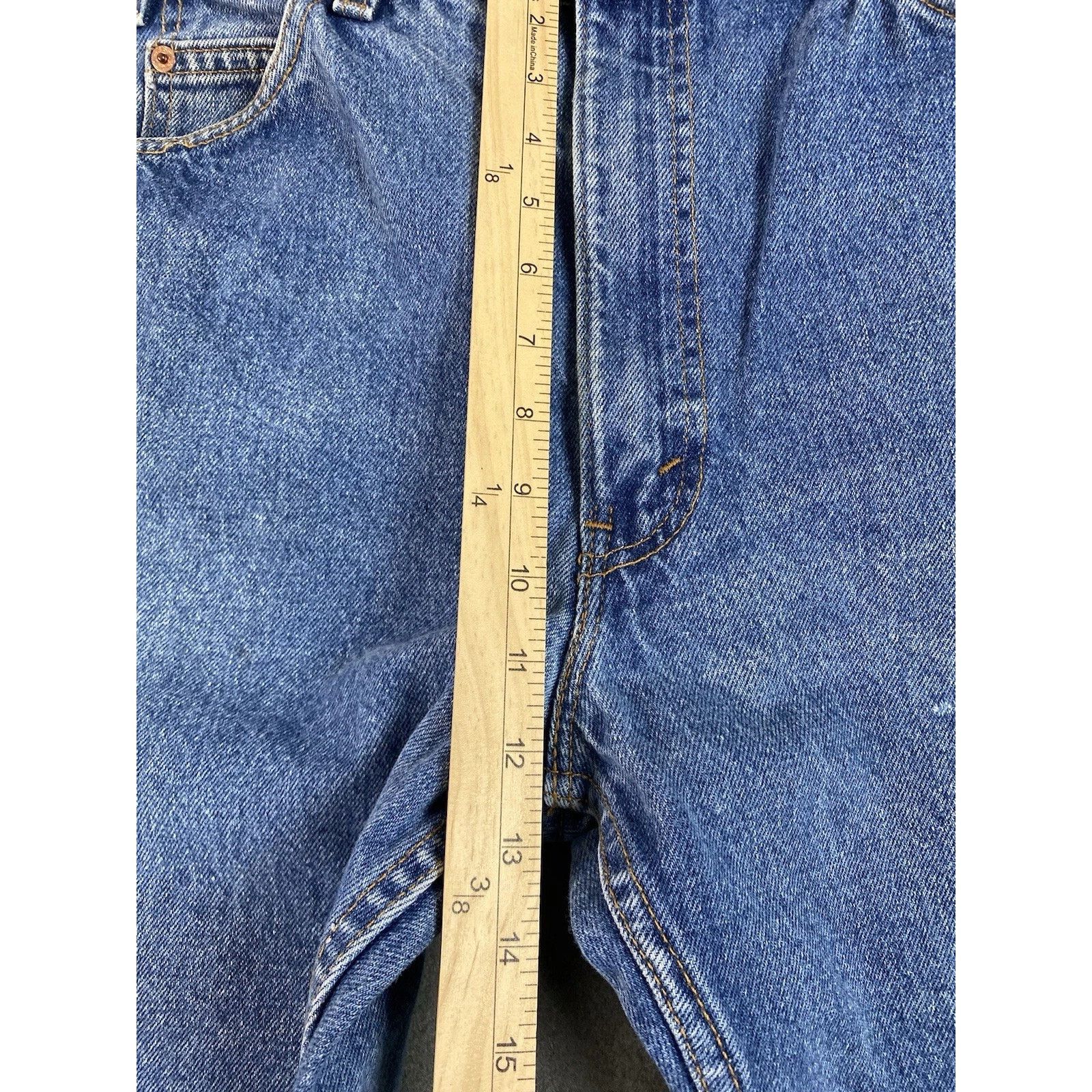 Levi's Levis-505 Jeans Blue Straight Distressed 1997 USA Orange Tab Size US 38 / EU 54 - 4 Thumbnail