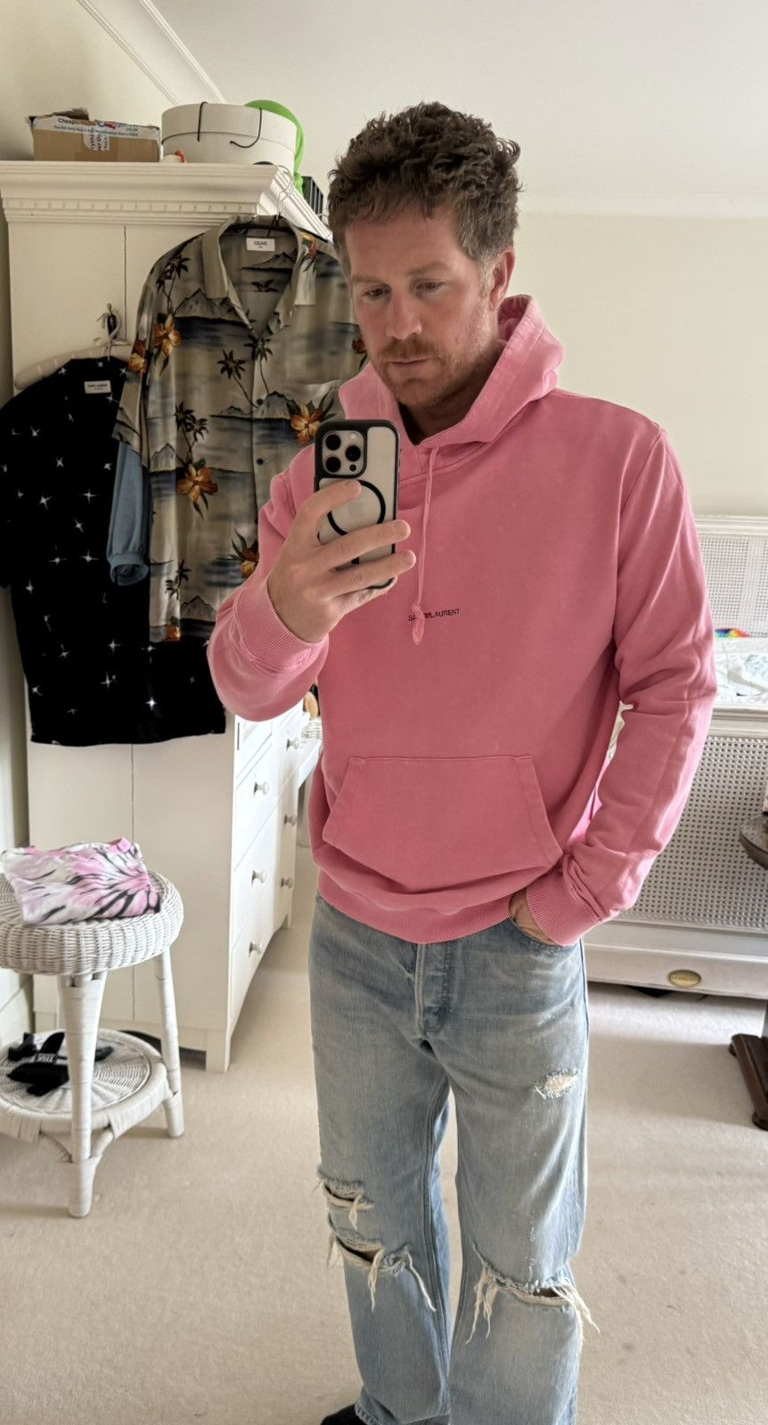 Saint Laurent Paris $990 Saint Laurent Rive Gauche logo hoodie rare XL grail Size US XL / EU 56 / 4 - 7 Thumbnail