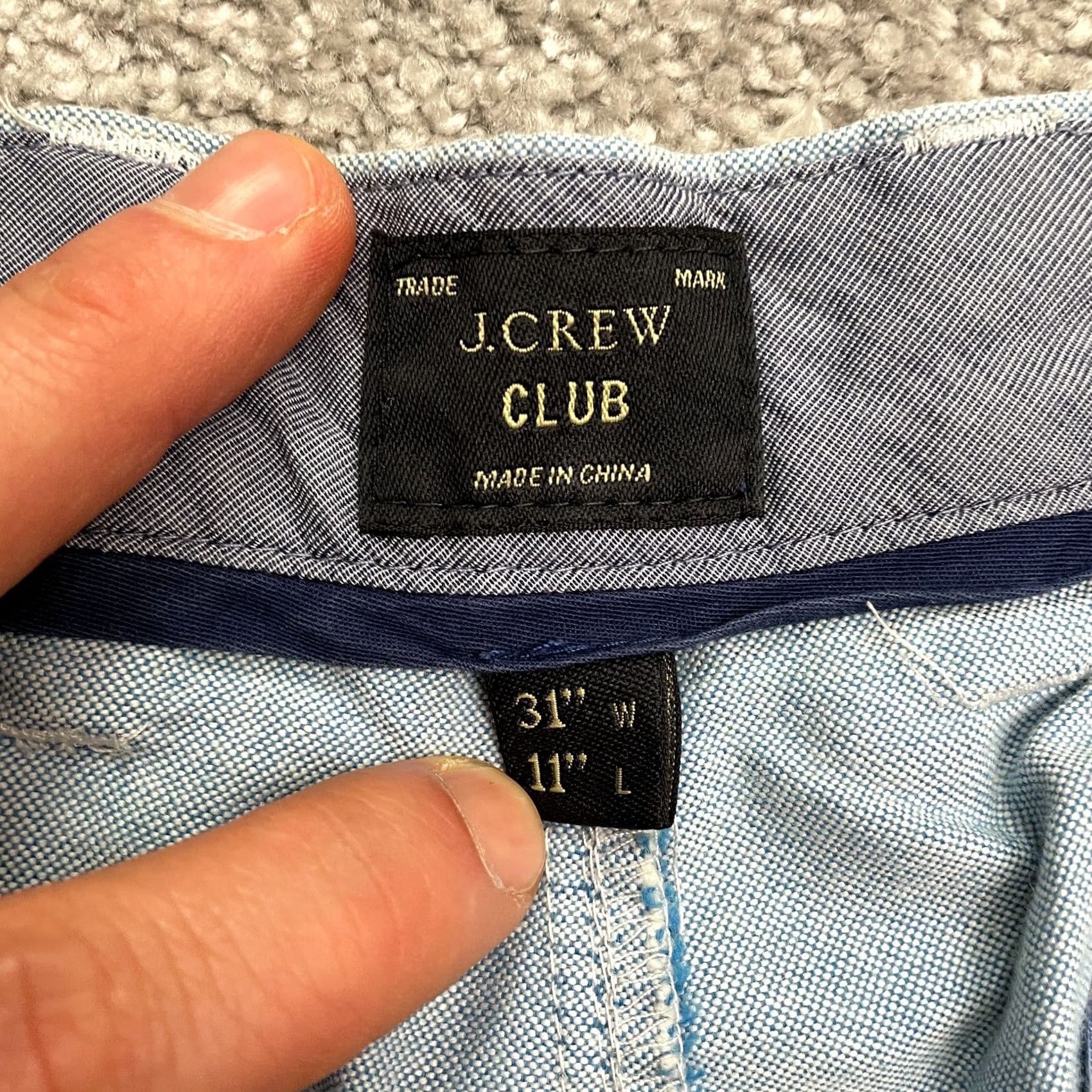 J.Crew J.Crew Club Chino Shorts Mens Size 31 Blue Cotton Flat Front 11 Inch Casual Size US 31 - 7 Thumbnail