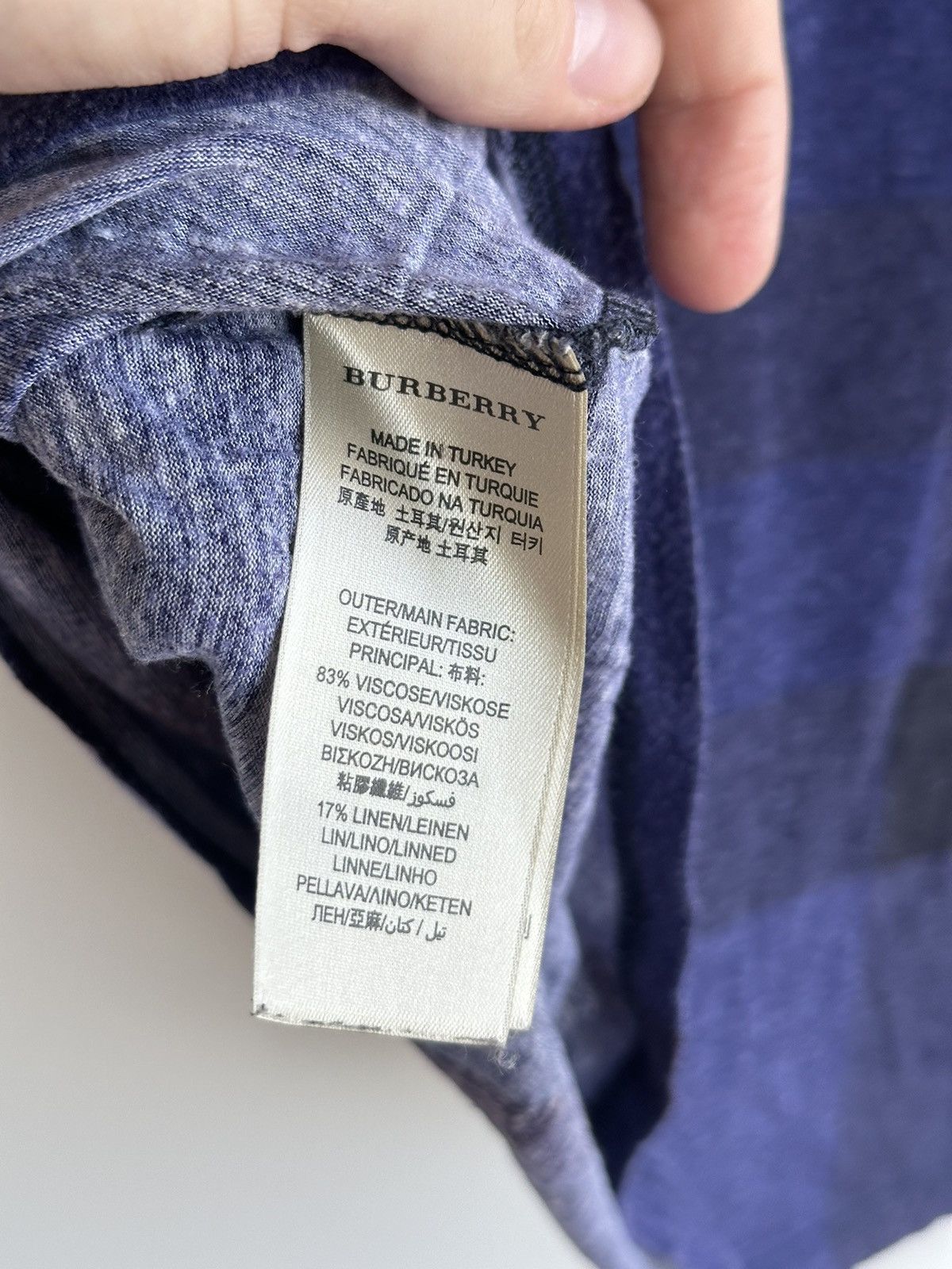 Burberry Burberry Brit Blue T-Shirt Nova Check Women's Size XS Size L / US 10 / IT 46 - 9 Thumbnail