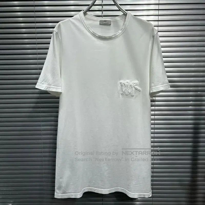 Dior Dior White Cotton Embroidered Men's T-Shirt . Size US M / EU 48-50 / 2 - 1 Thumbnail