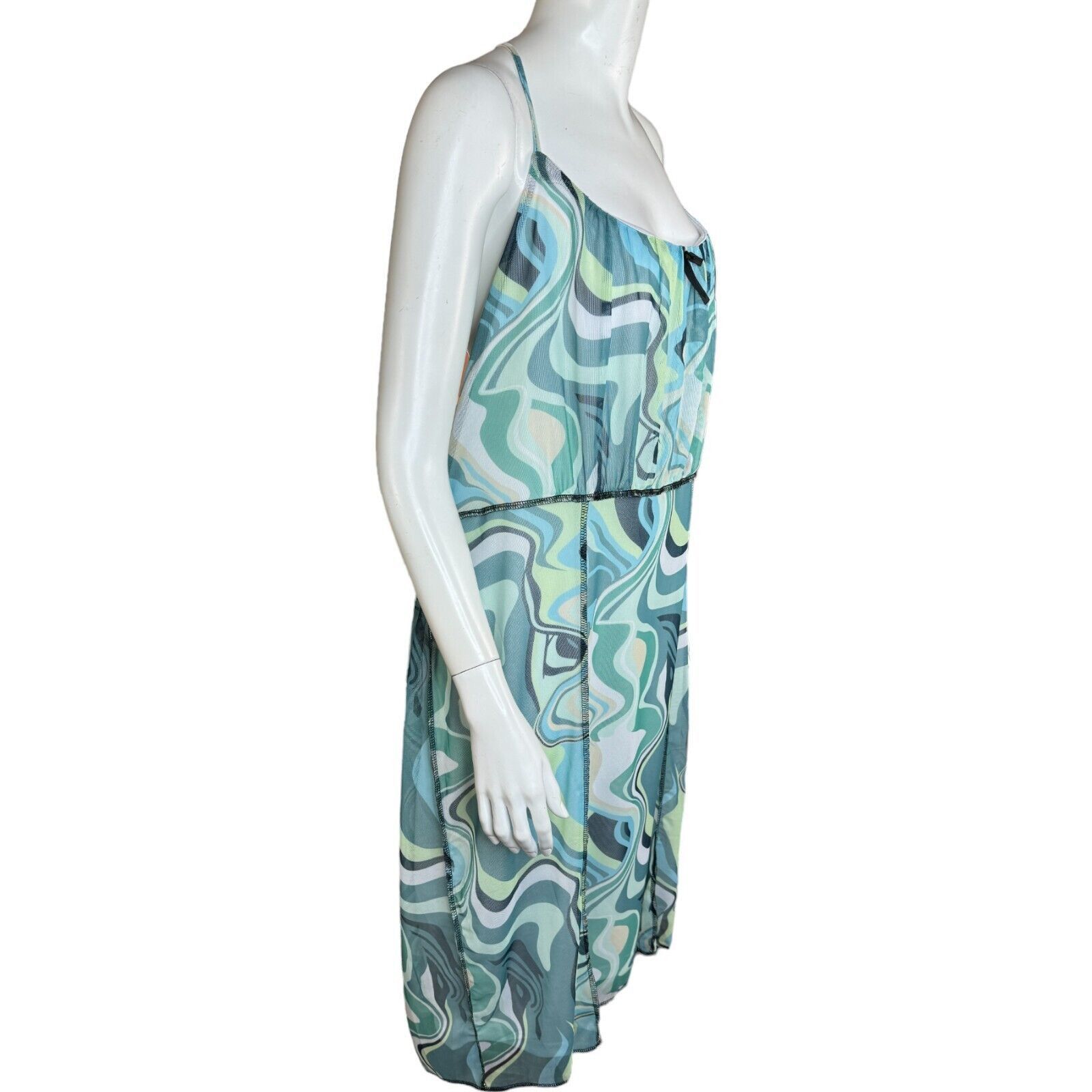 rue21 Rue 21 Blue Swirl Sleeveless Sheath Dress Lined Size 2X Size XXL / US 16-18 / IT 52-54 - 4 Thumbnail
