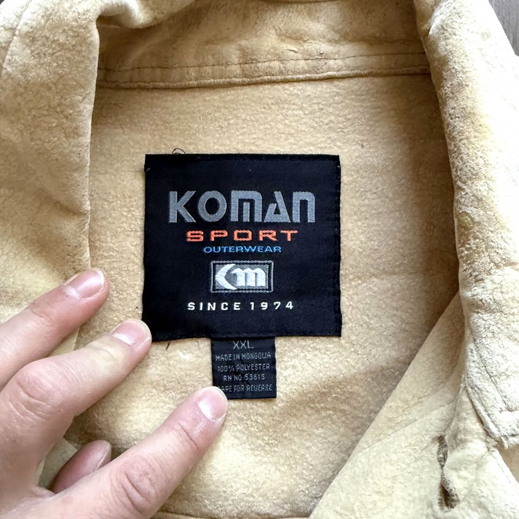 Vintage Koman 2XL Beige Fleece Button Front Shacket Casual Shirt Jacket Mens Size US XXL / EU 58 / 5 - 5 Thumbnail