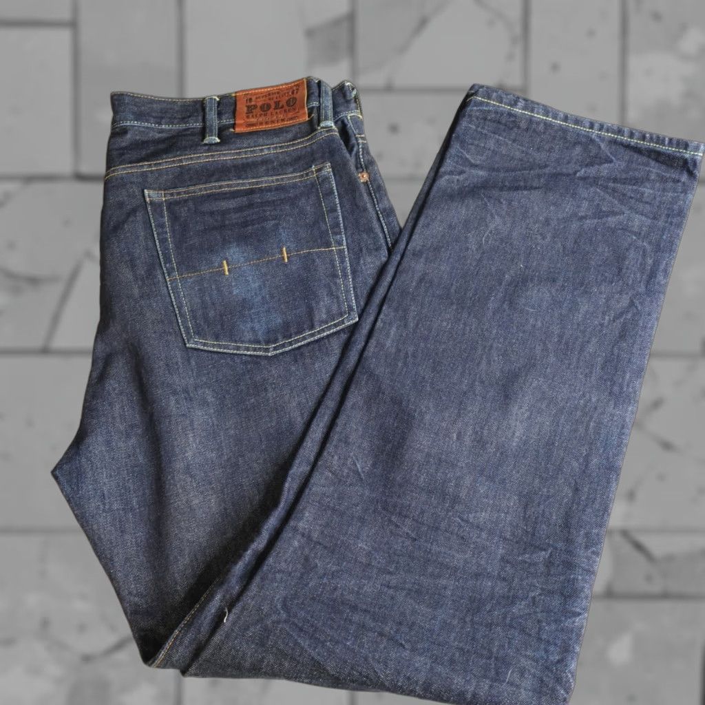 Polo Ralph Lauren Polo Ralph Lauren Jeans 38 x 33 Blue Zip Fly Straight Men Denim Cotton Belt Loops 67 Vintage No Regular Size US M / EU 48-50 / 2 - 1 Thumbnail