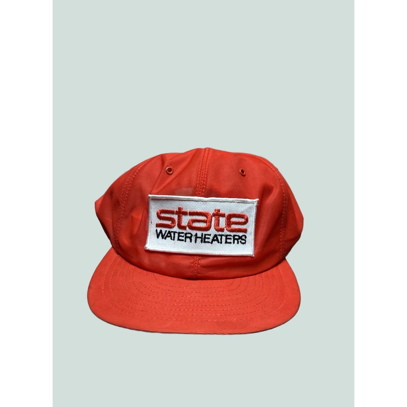 Vintage VINTAGE State Water Heaters patch Louisville Trucker Hat Snap-Back Hat 80s 70s Orange Adjustable Men Mens Size ONE SIZE - 1 Thumbnail