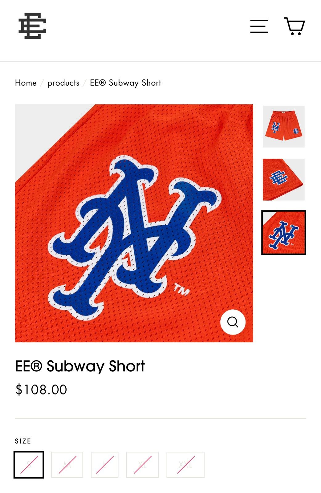Eric Emanuel × MLB NEW Eric Emanuel Subway Shorts Mets XL Size US 36 / EU 52 - 10 Thumbnail