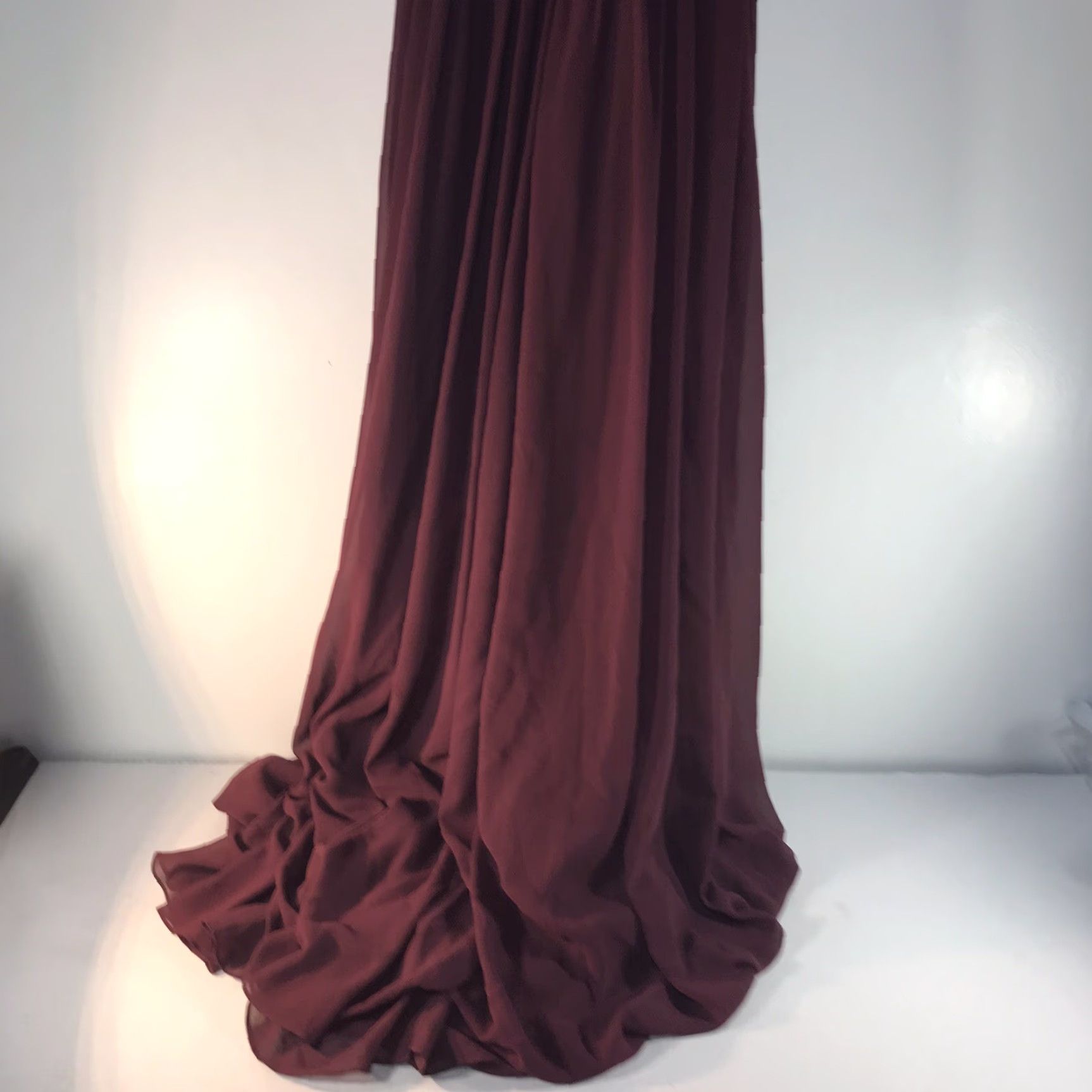 Vintage VINTAGE Azazie Burgundy Formal Maxi Dress Women’s Size 6 A-Line Keyhole Neck Wedding Evening Size M / US 6-8 / IT 42-44 - 7 Thumbnail