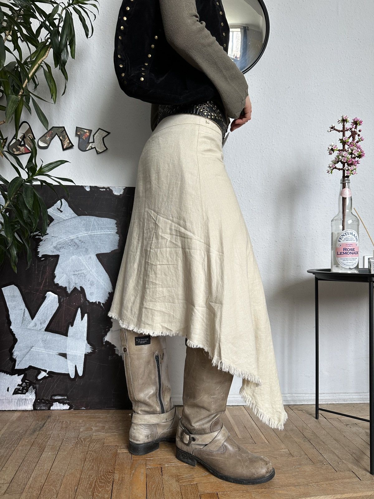 20471120 × Japanese Brand Asymmetrical Ruffle Fairy Boho Goblin Core Skirt Size 30" / US 8 / IT 44 - 3 Thumbnail