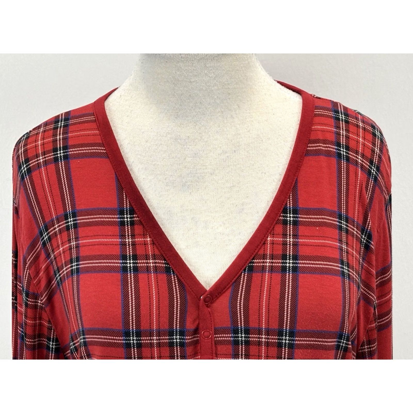 Vintage Little Sleepies Pajama Set Red Plaid Bamboo 2 Pc Women L Long Sleeve Christmas Holiday Comfort Mens? Womens Size ONE SIZE - 6 Thumbnail