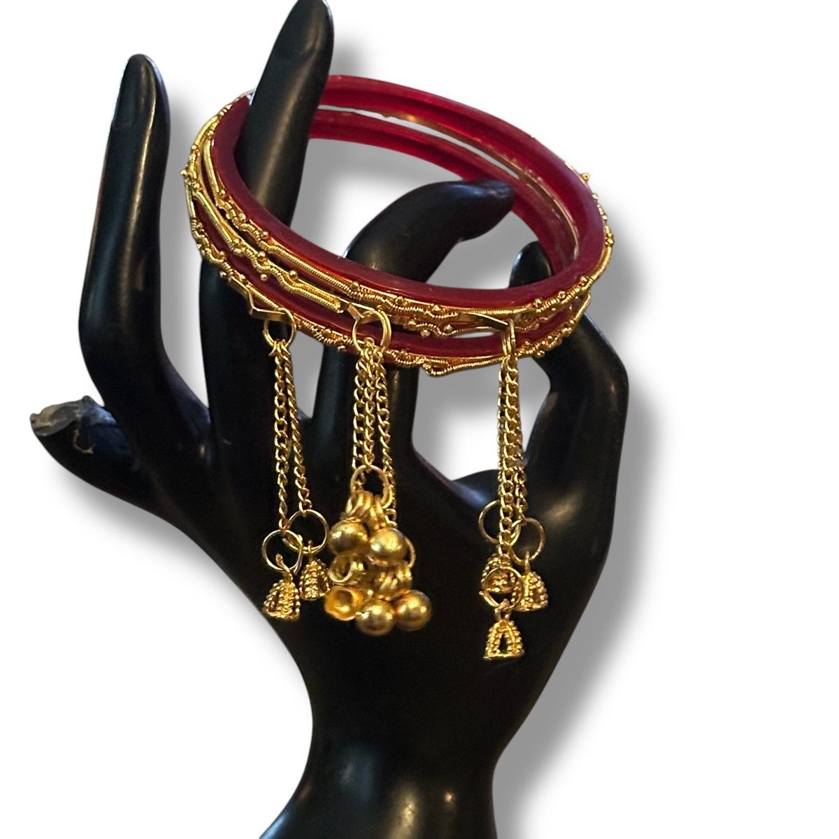 Other Red and gold Hindu Kajari bangle bracelets Size ONE SIZE - 2 Thumbnail