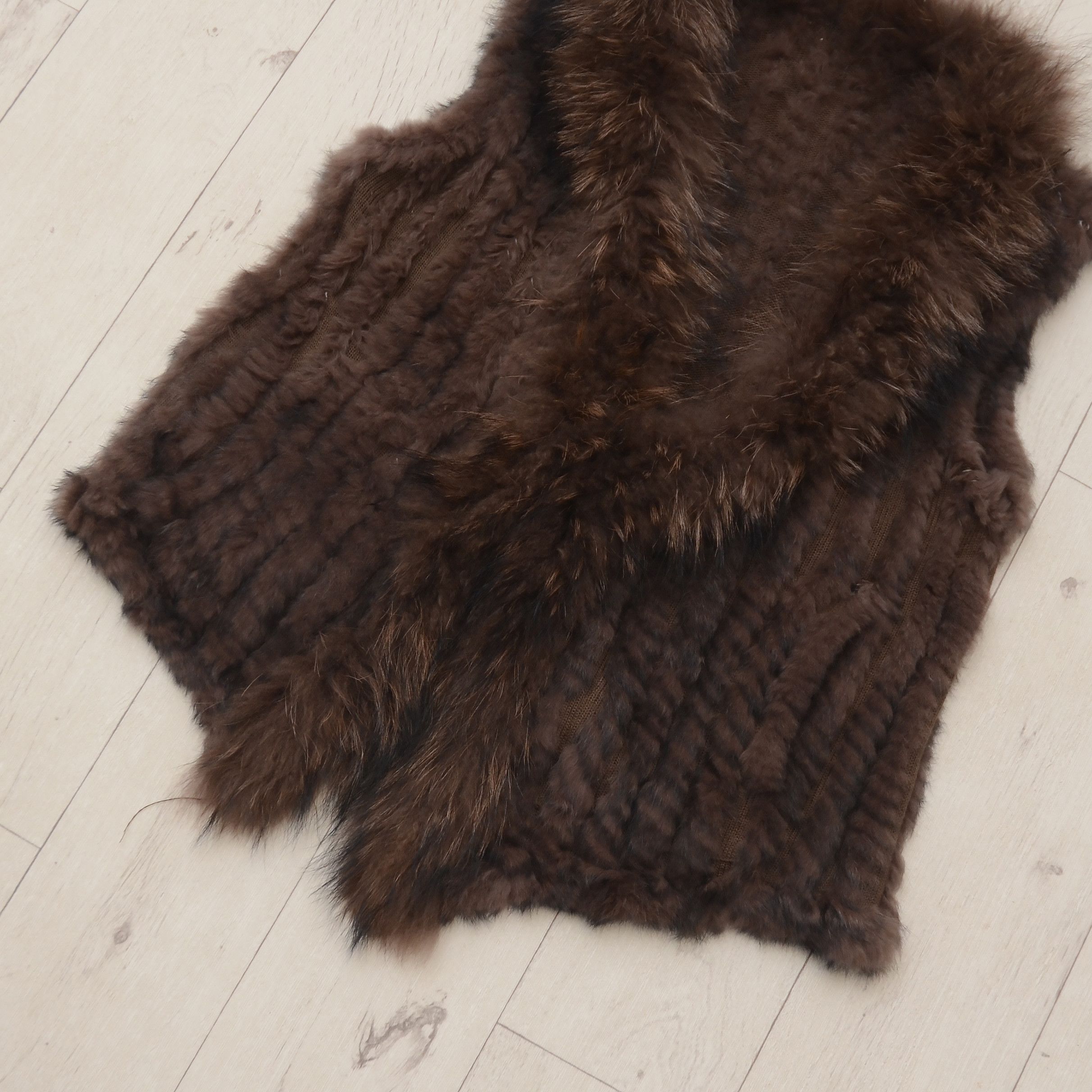 Vintage Oakwood Sleeveless Hooded Rabbit Fur Vest Y2K Avant-Garde Size L / US 10 / IT 46 - 4 Thumbnail