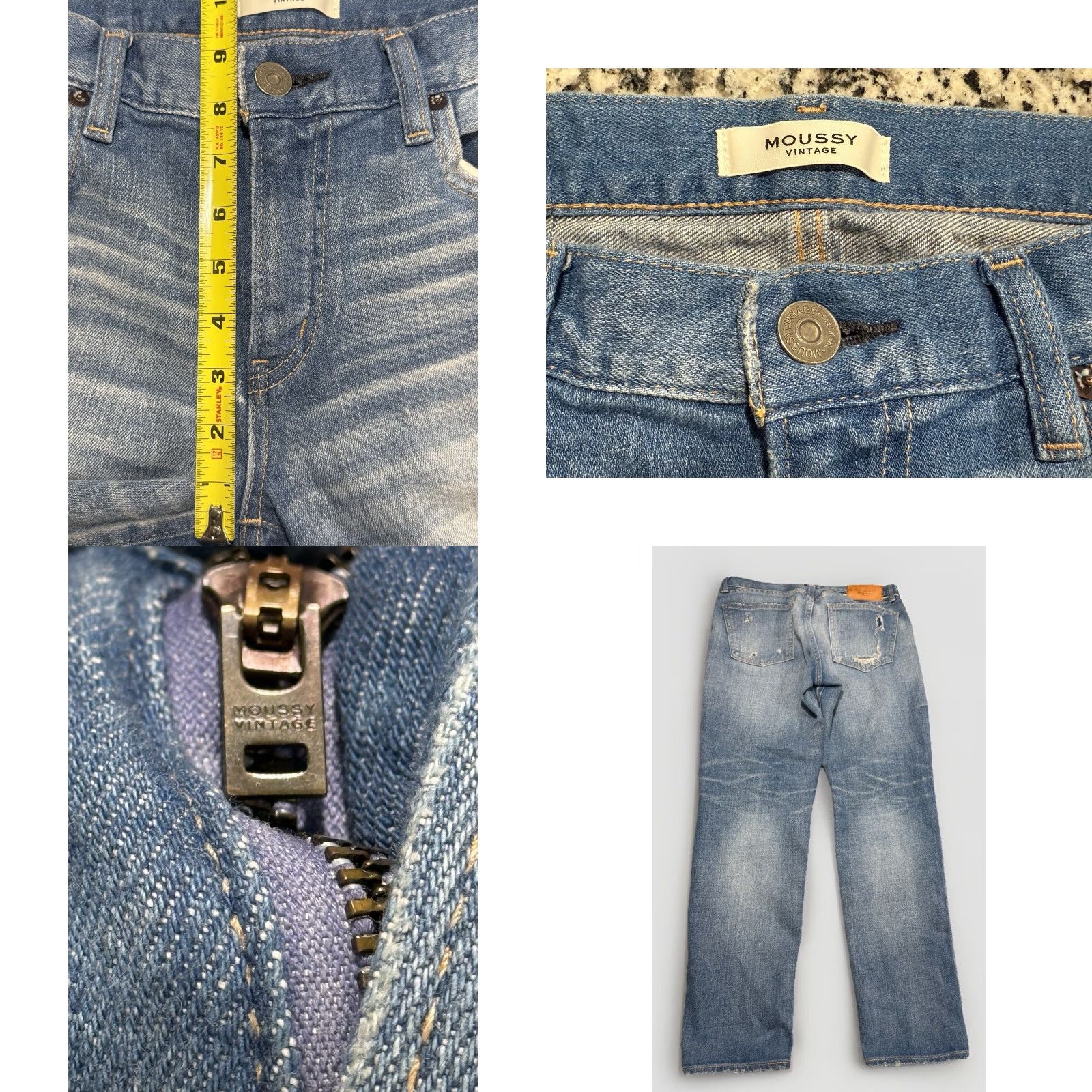 MOUSSY VINTAGE Moussy Lenwood Cropped Skinny Jeans - Jeans - Women - 27 - Blue - Distressed - Made In Japan - 26.5in Inseam - Mid Rise - Stretch Size 27" / US 4 / IT 40 - 8 Thumbnail