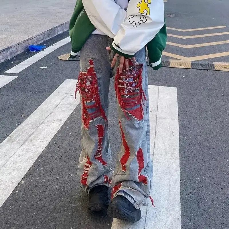 Japanese Brand × Vintage Vintage Distressed Punk Harajuku-Style Straight Leg Denim Size US 32 / EU 48 - 7 Thumbnail