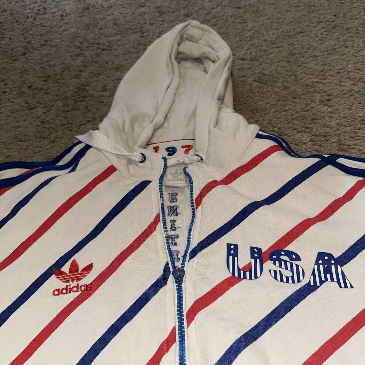 Adidas Adidas USA Soccer Jacket 1978 Warm Up Size US M / EU 48-50 / 2 - 2 Thumbnail