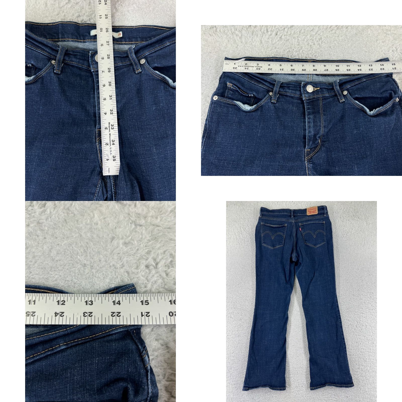 Levi's Levi's Jeans Womens 29 Blue Denim Bootcut 5-Pocket Stretch Classic Regular 28x27 Dark Blue Jeans Womens Mens Size 29" - 9 Thumbnail