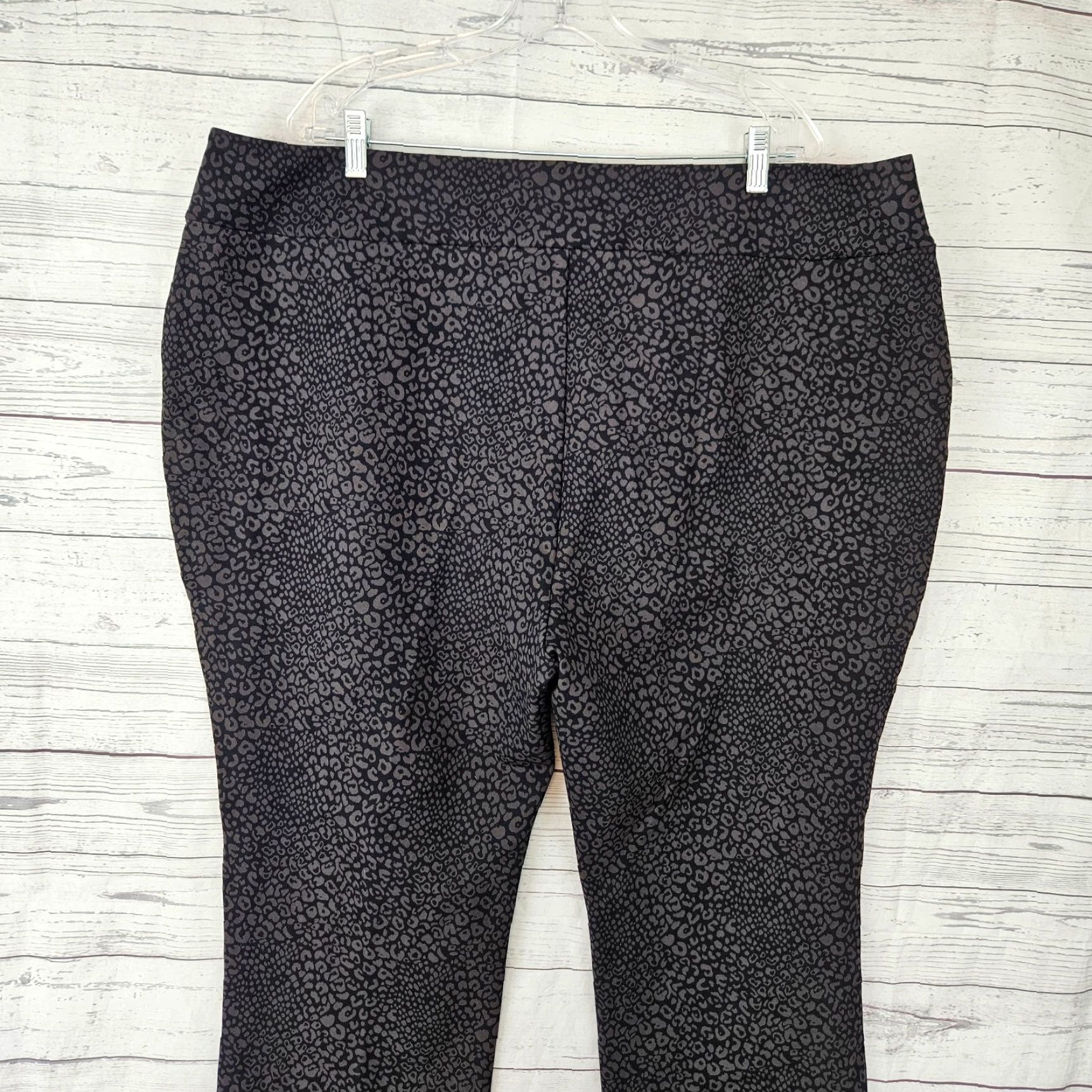 Soft Surroundings Soft Surroundings Womens Mini Boot Ponte Knit Pants Sz 3X Black Gray Pull On Size 40" / US 18 - 4 Thumbnail