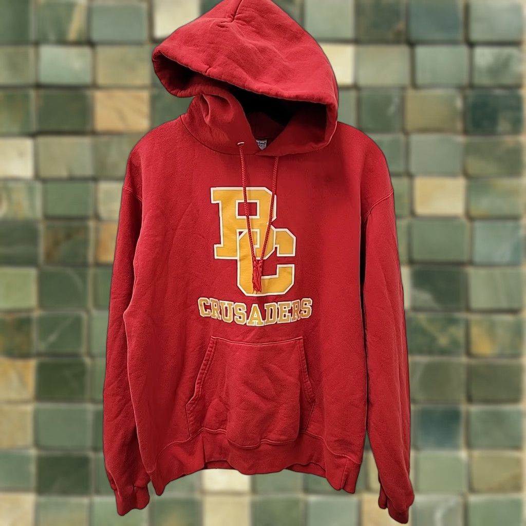 Champion VINTAGE Champion Hoodie Sweatshirt Men Size M Red Bergen Catholic Nj Size US M / EU 48-50 / 2 - 1 Thumbnail