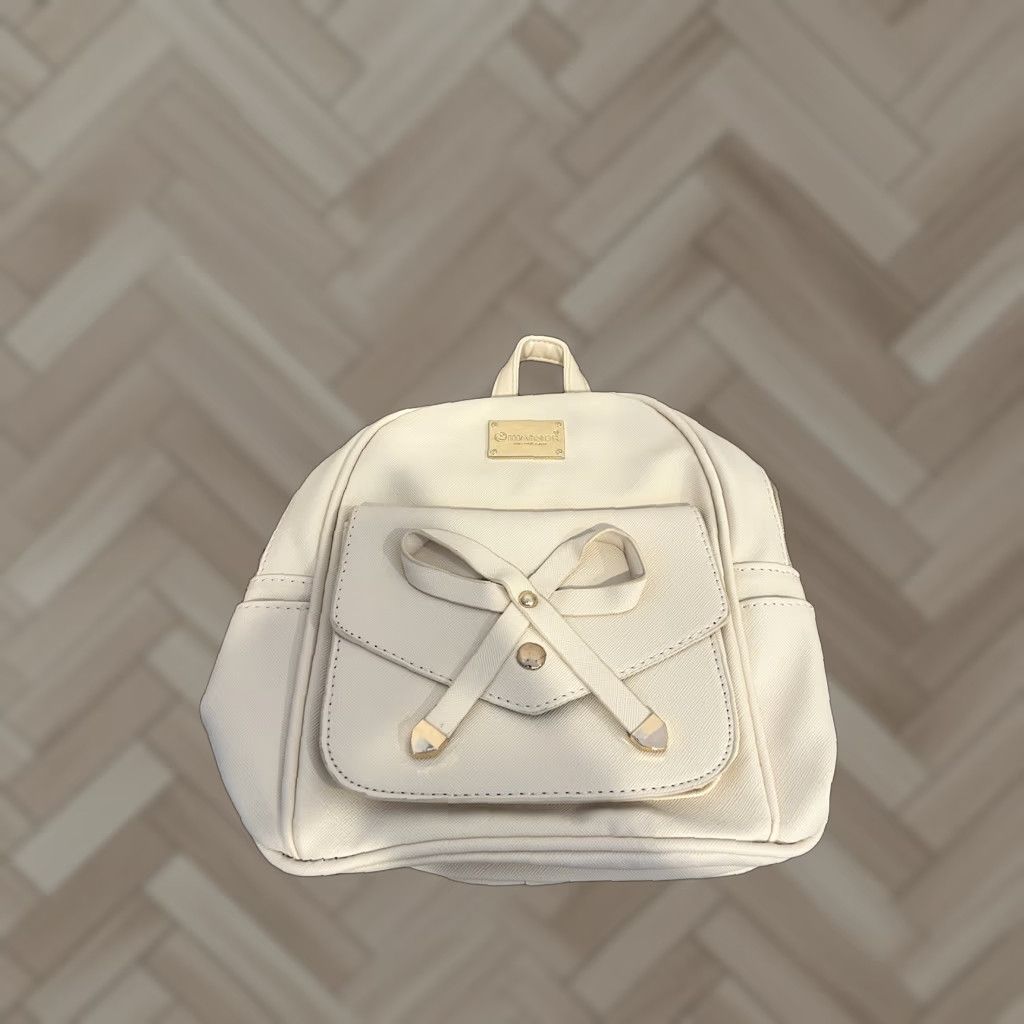 Vintage I IHAYNER Bowknot Ivory Leather Backpack Mini Backpack Purse for Women Pink Mini Bag Size ONE SIZE - 1 Thumbnail