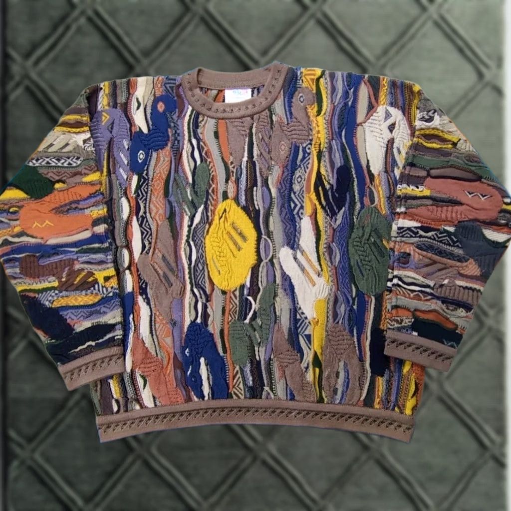 Coogi VINTAGE Coogi Australia Sweater 3D Knit Cosby Rap Hip Hop Smiley Bright Large Mens 90s Size US L / EU 52-54 / 3 - 1 Thumbnail