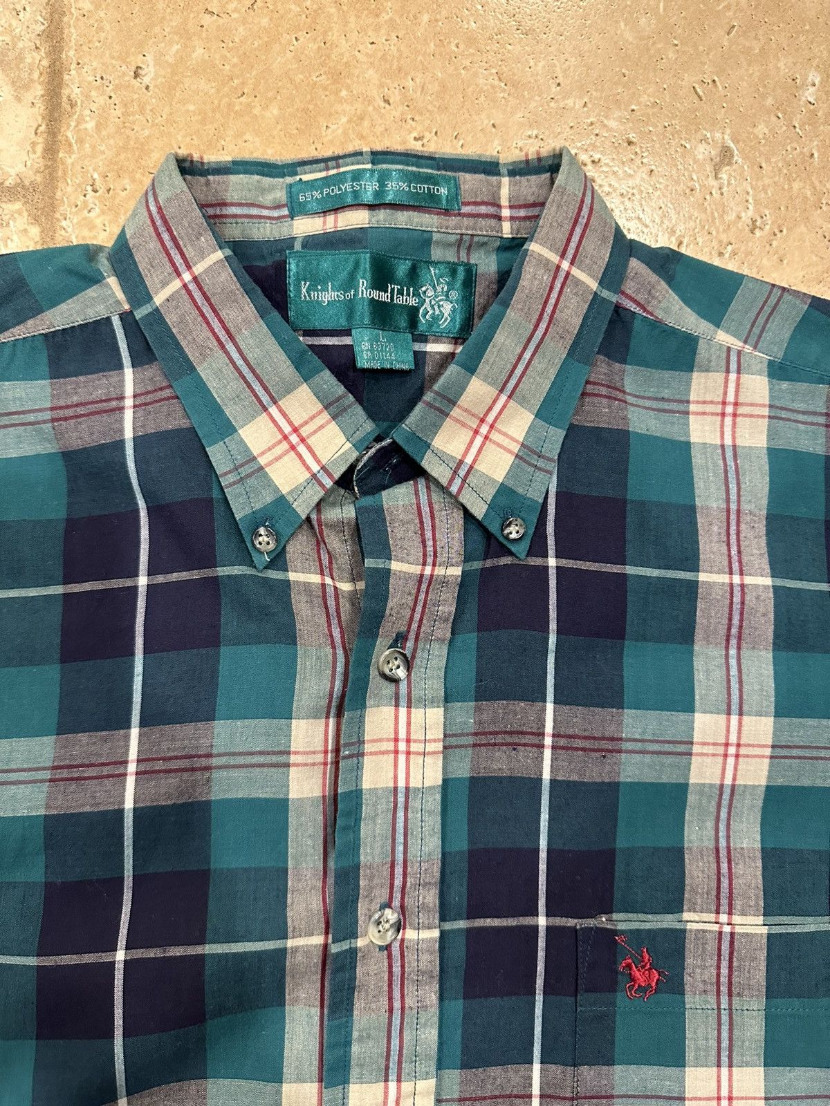 Vintage Vintage Knights of Round Table Plaid Green Button Up Shirt Size US L / EU 52-54 / 3 - 5 Thumbnail
