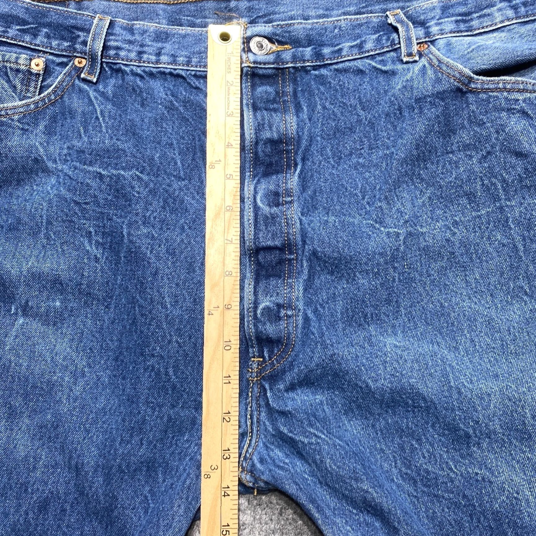 Levi's Levi's 501 Denim Shorts Mens 42 Blue Straight Fit Button Fly Cutoff Raw Hem Bermuda Casual 501s Mens Size US 42 / EU 58 - 3 Thumbnail