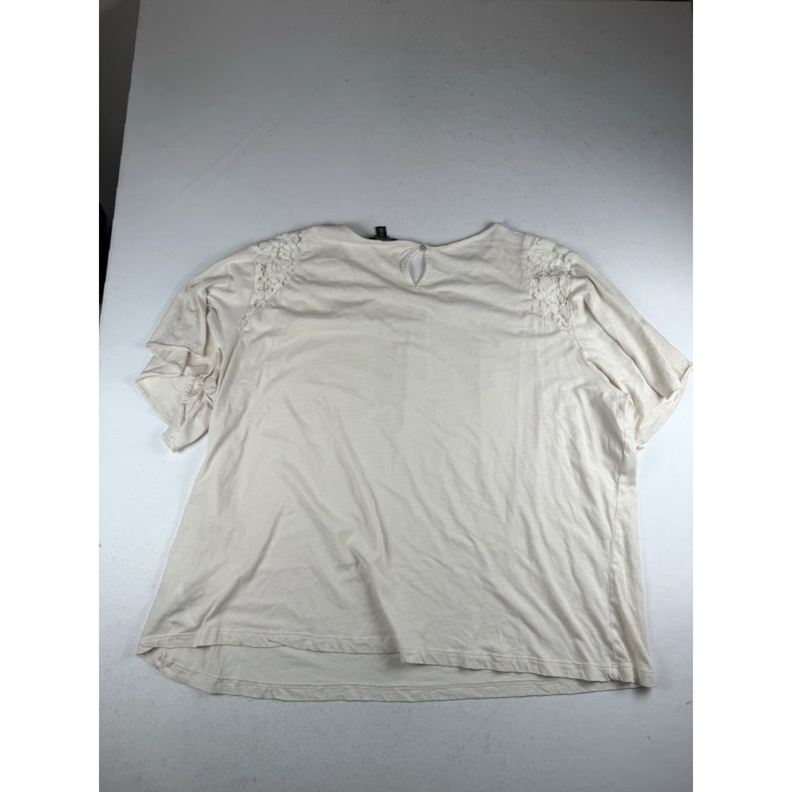 Ralph Lauren Ralph Lauren Blouse Women 2XL Short Sleeve Cream Crochet Travel Womens Size XXL / US 16-18 / IT 52-54 - 6 Thumbnail