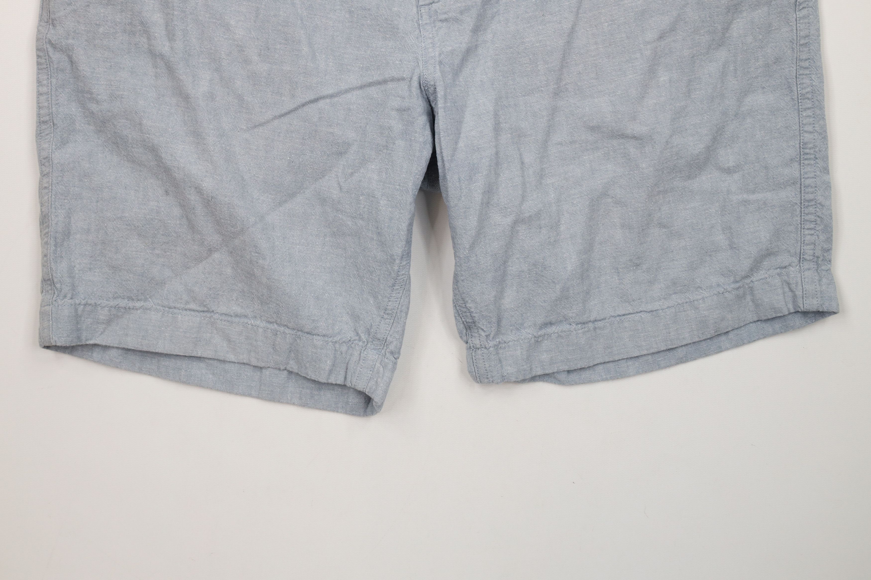 J.Crew × Vintage J Crew Gramercy Above Knee Linen Blend Chambray Shorts Blue Size US 38 / EU 54 - 4 Thumbnail