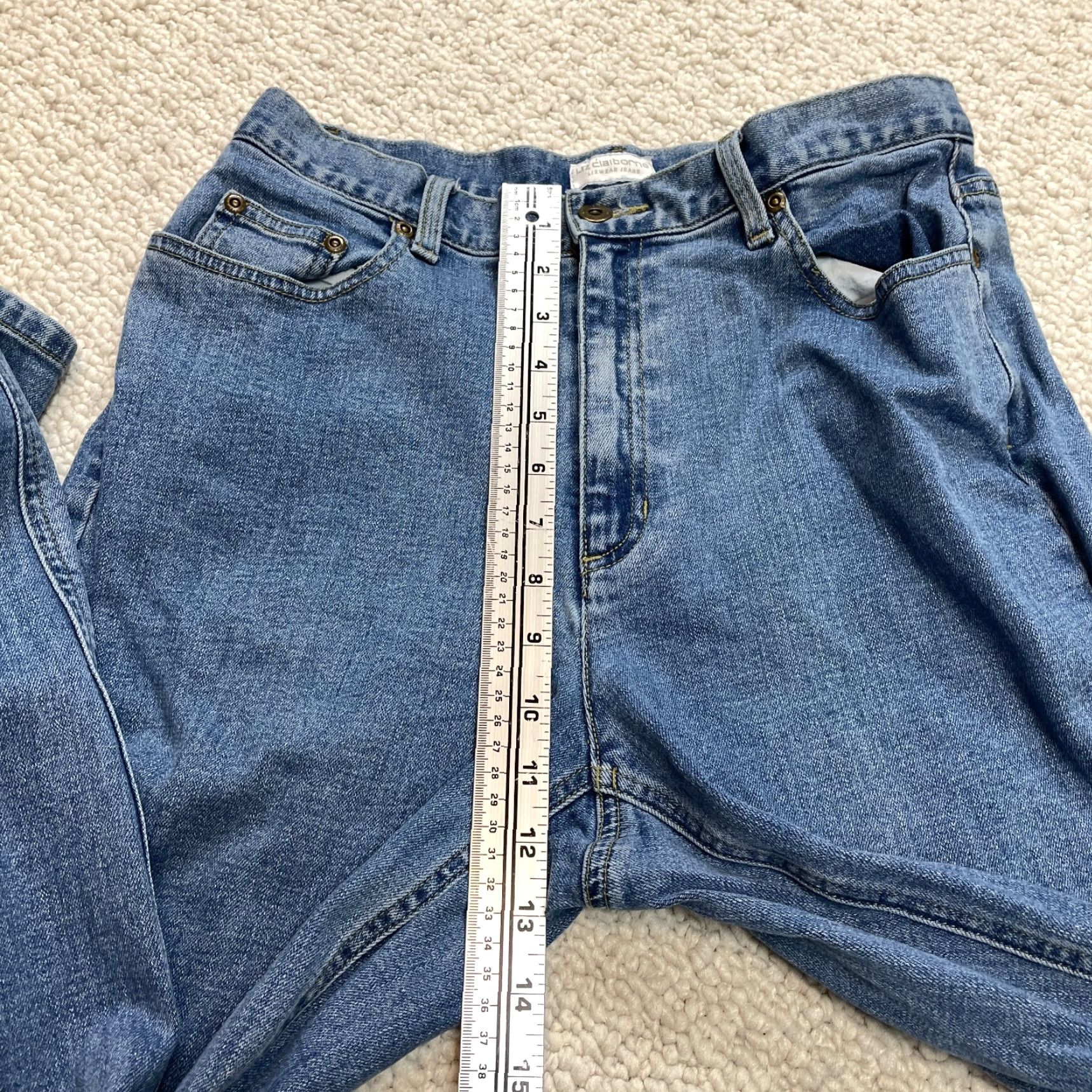 Liz Claiborne Liz Claiborne LizWear Jeans Womens 12 Blue Denim Medium Wash Straight 30x30 Size 34" / US 12 / IT 48 - 4 Thumbnail