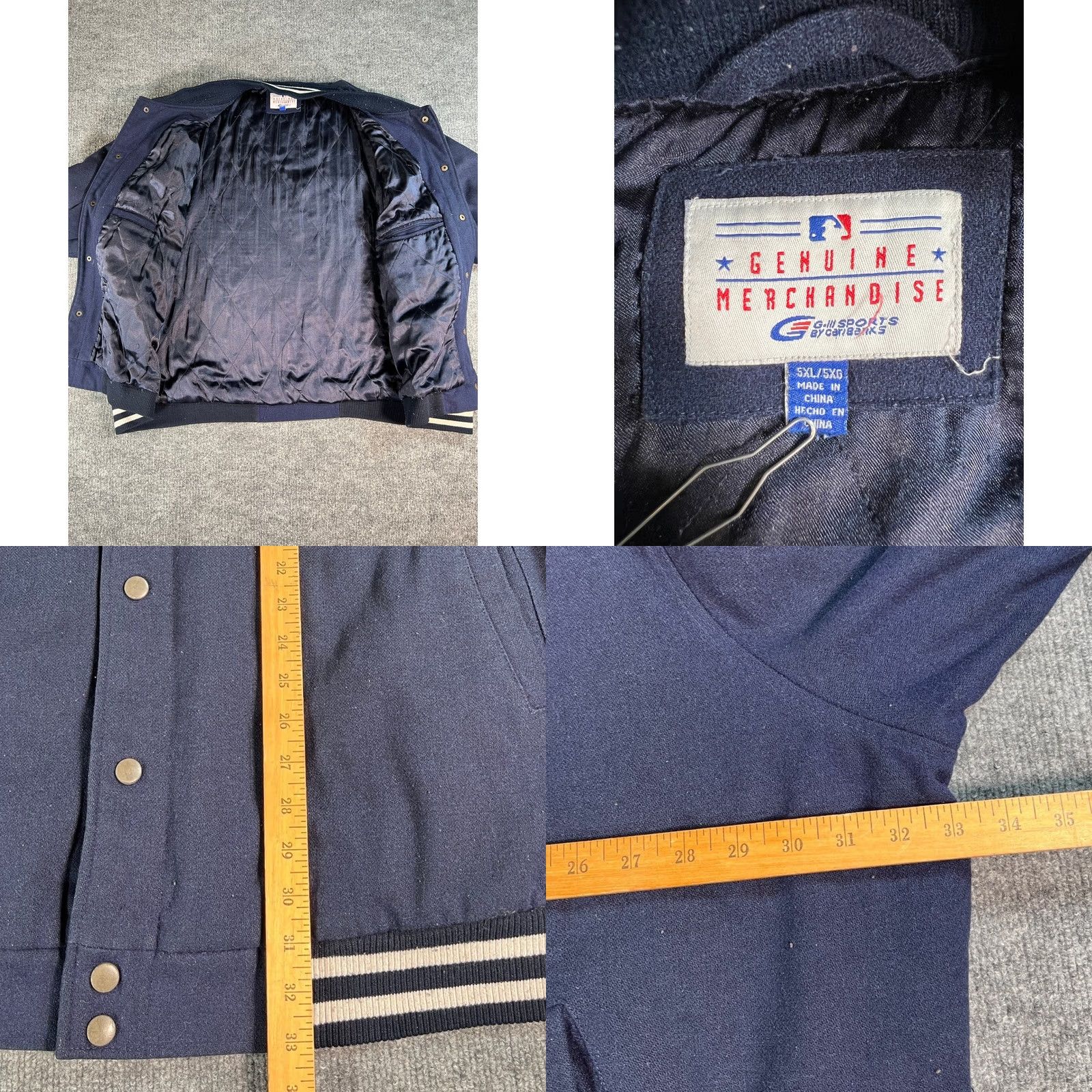 MLB VINTAGE MLB Yankees Varsity Jacket Mens 5XL Navy Blue Wool Blend G-III Sports Size US XXL / EU 58 / 5 - 8 Thumbnail