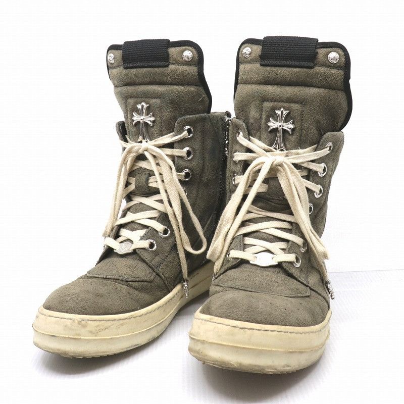 image of Chrome Hearts x Rick Owens Geobasket Sneakers in Grey, Men's (Size 8)