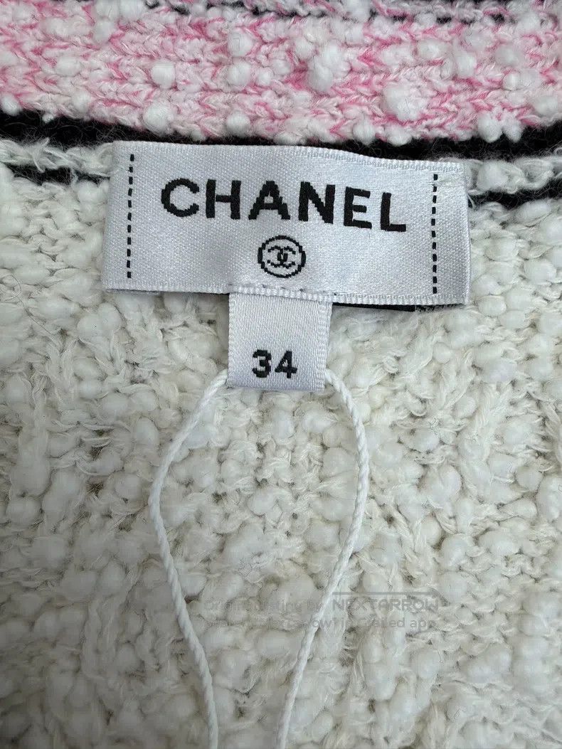 Chanel Chanel White badge knitted cardigan coat Size XXS / US 00 / IT 34 - 4 Thumbnail